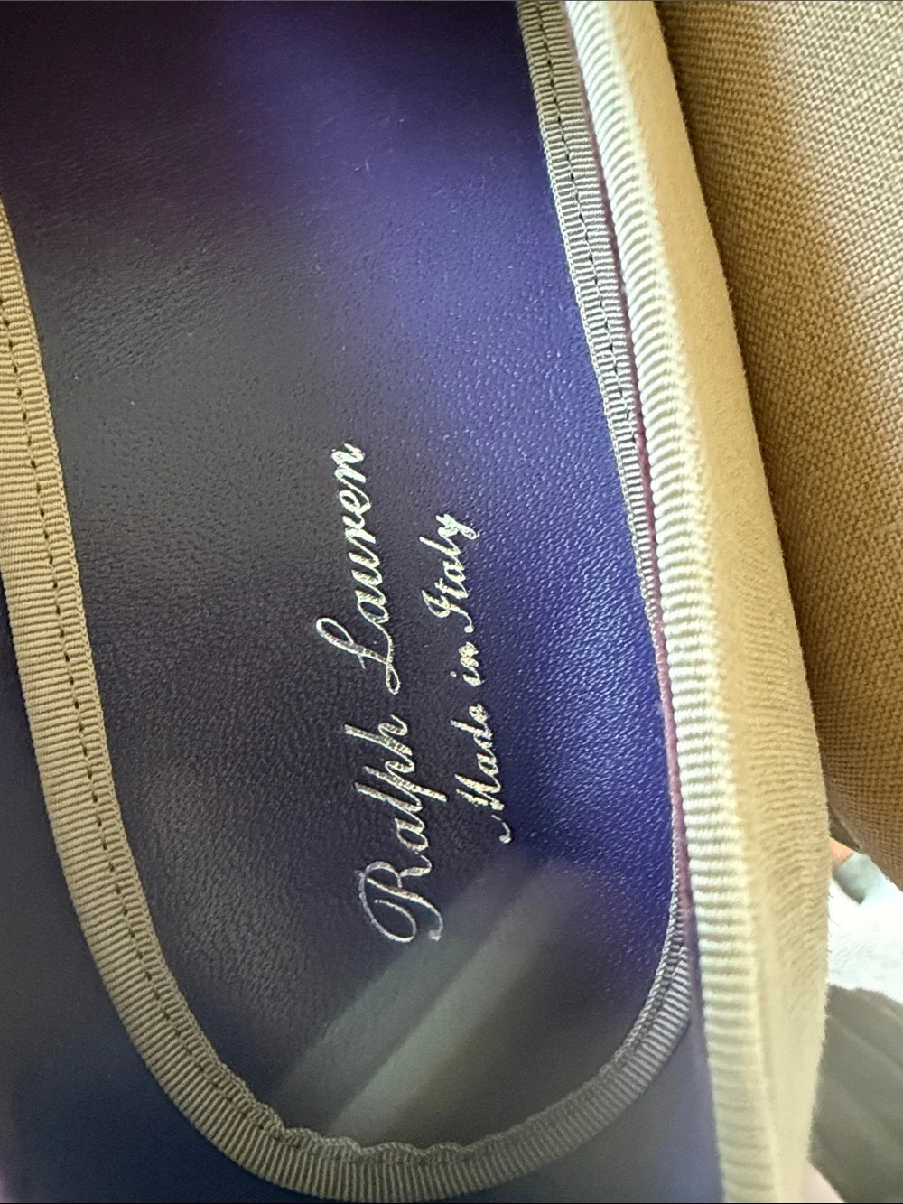 Men’s Ralph Lauren Purple Label Embroidered Alonzo Palm Jaguar Shoes NIB Linen